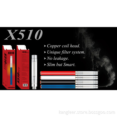 2014 100% Brand New X510 Bcc Starter Kit for Oil, with 510 Bottom Coil Atomizer, No Leakage, Huge Vapor, Your Smart E-Cgiarette Kit!